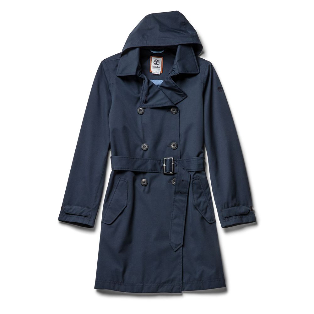 Timberland Παλτο Γυναικεια Σκουρο Μπλε - Classic Waterproof Trench - Greece 6132407-AL